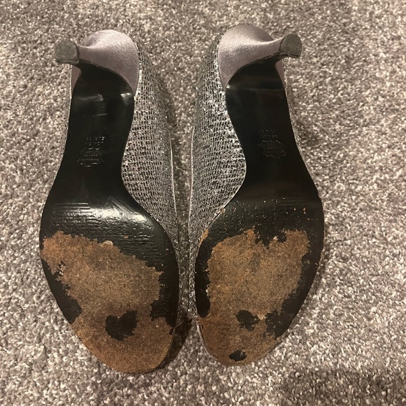 Nina silver 2 inch peep toe heel - Picture 2 of 3